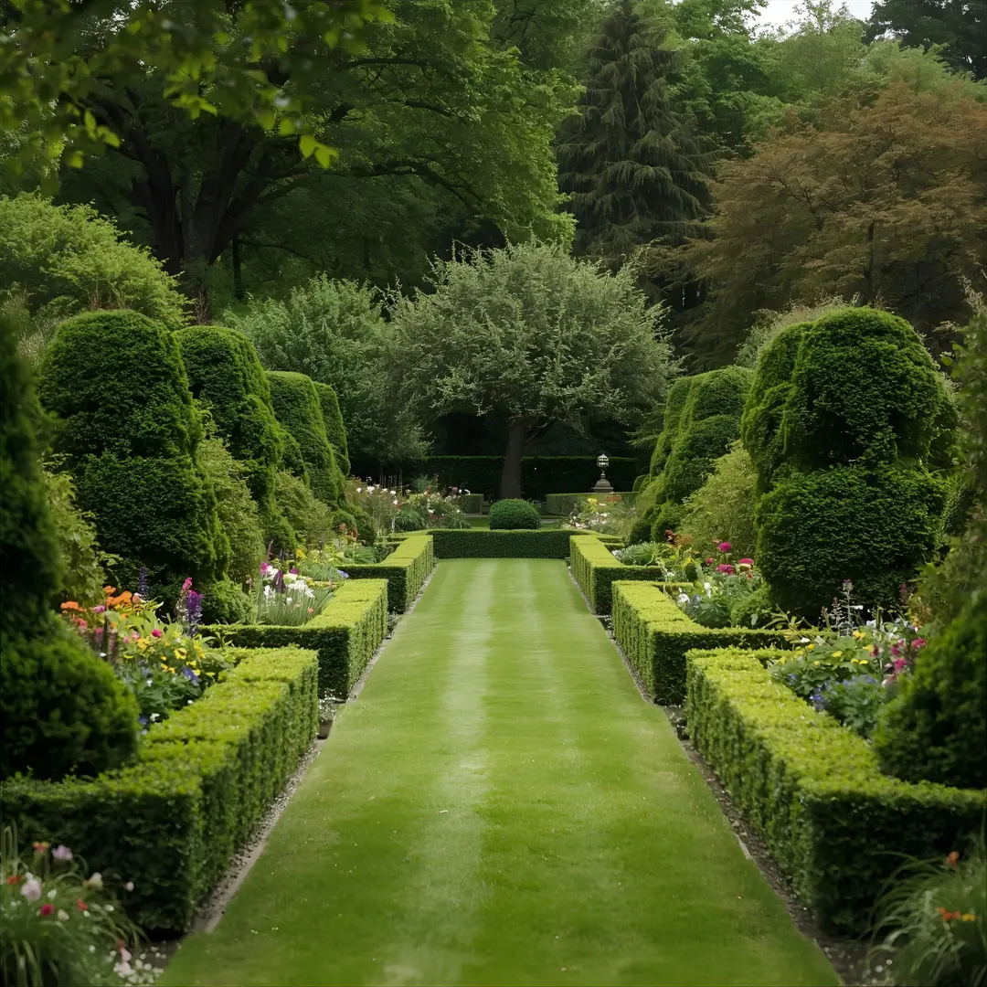 Jardin professionnel avec arbres et arbustes bien entretenus par Kyxrelynkhel